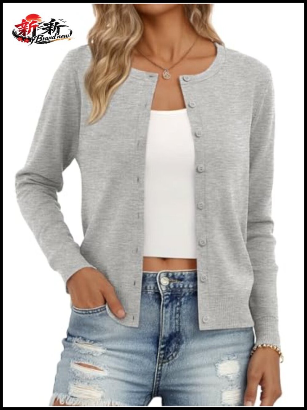 Women's Lightweight Knit Cardigan - Long Sleeve, 71% Polyester